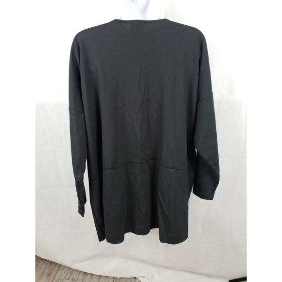 Every Day Wear Spirithouse Womens Knit Lagenlook Black Top Shirt S/M W/ Pockets - Picture 3 of 8